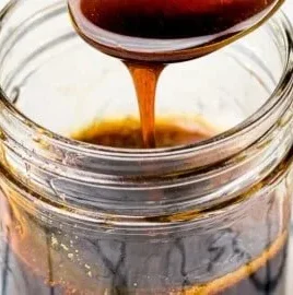 Three ingredients for homemade teriyaki sauce in a bowl