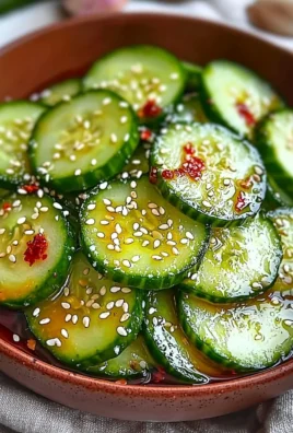 Bowl of vibrant Asian cucumber salad with sesame dressing and fresh herbs