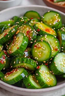 Asian Spicy Cucumber Salad with fresh ingredients and vibrant colors