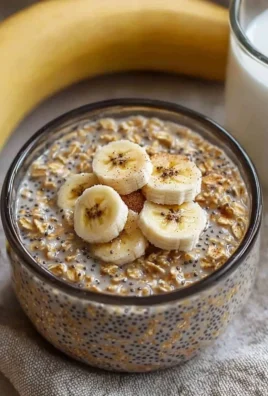 Bowl of brown sugar overnight oats topped with fruit and nuts