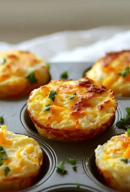 Cheesy muffin tin cottage cheese egg bites fresh out of the oven