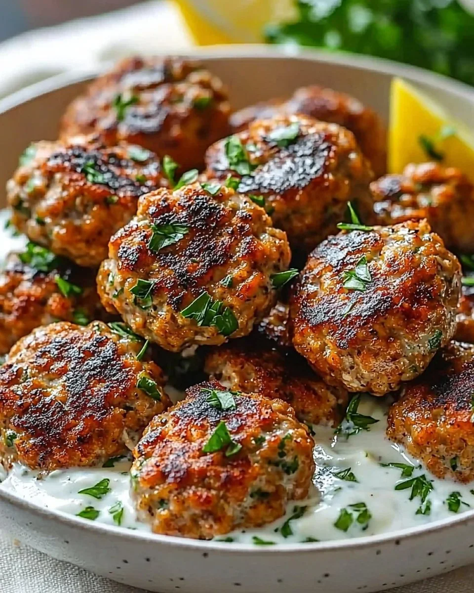 Chicken Kofta Garlic Yogurt Sauce