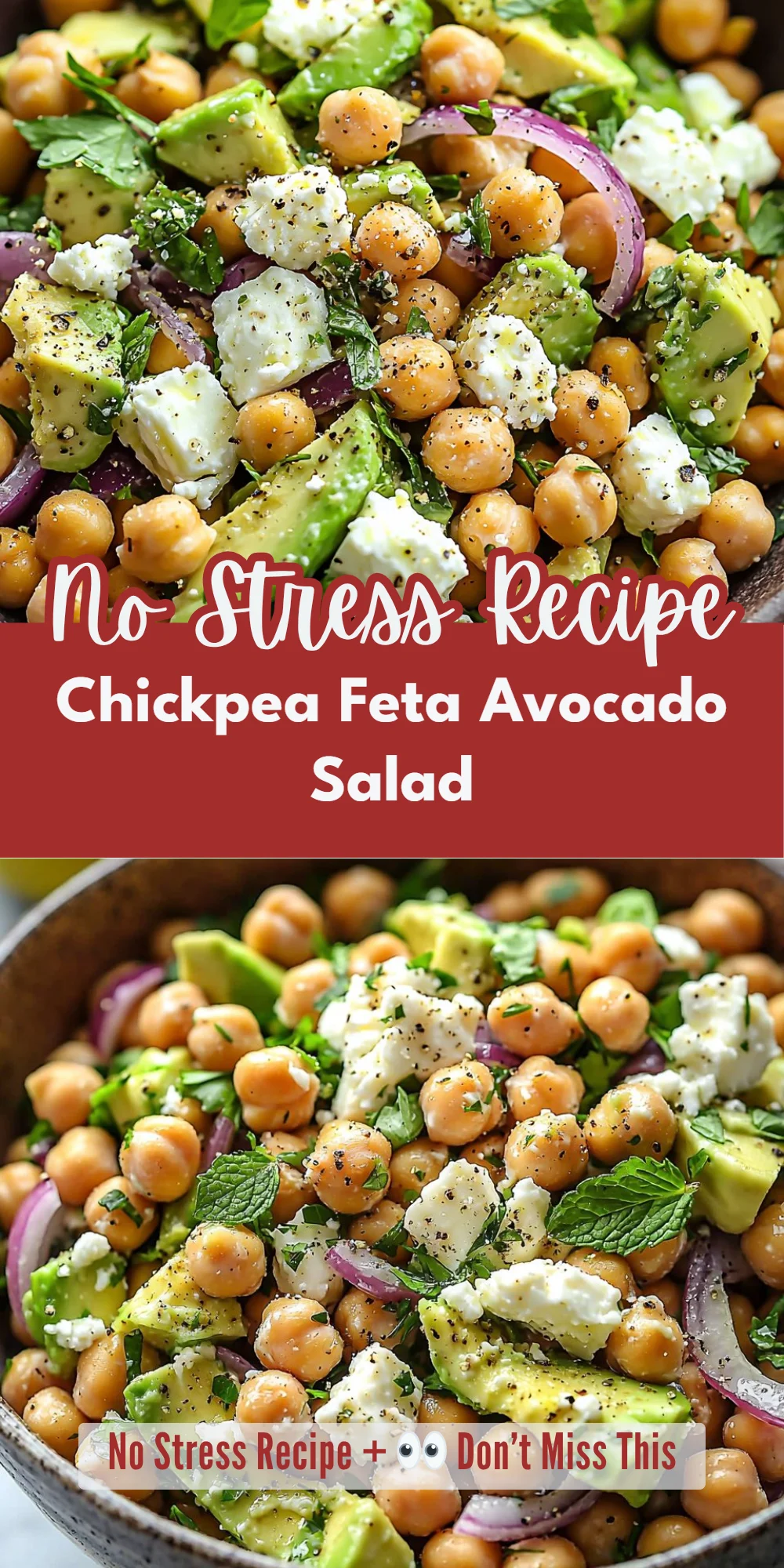Chickpea Feta Avocado Salad