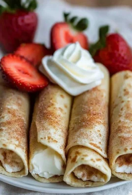 Cinnamon Sugar Cheesecake Taquitos served on a plate with a sprinkle of cinnamon.