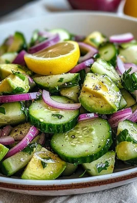 Fresh cucumber avocado salad with a vibrant dressing