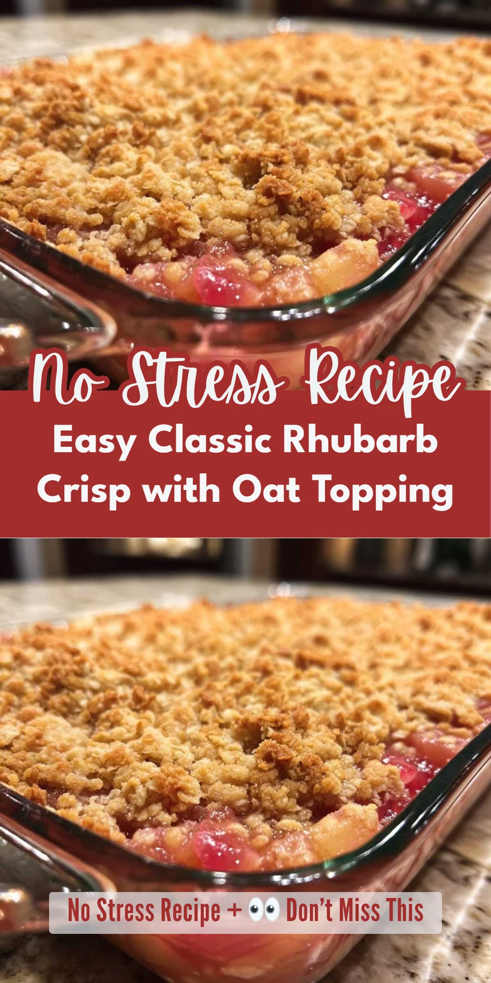 Easy Classic Rhubarb Crisp with Oat Topping