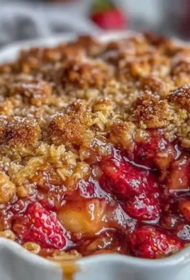 Delicious strawberry rhubarb crisp with crunchy oat topping, perfect summer dessert