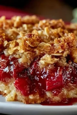 Delicious rhubarb crisp with crunchy oat topping in a baking dish