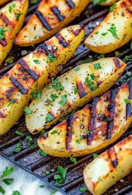 Delicious grilled potatoes served on a platter