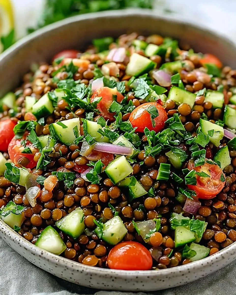 Healthy Lebanese Lentil Salad