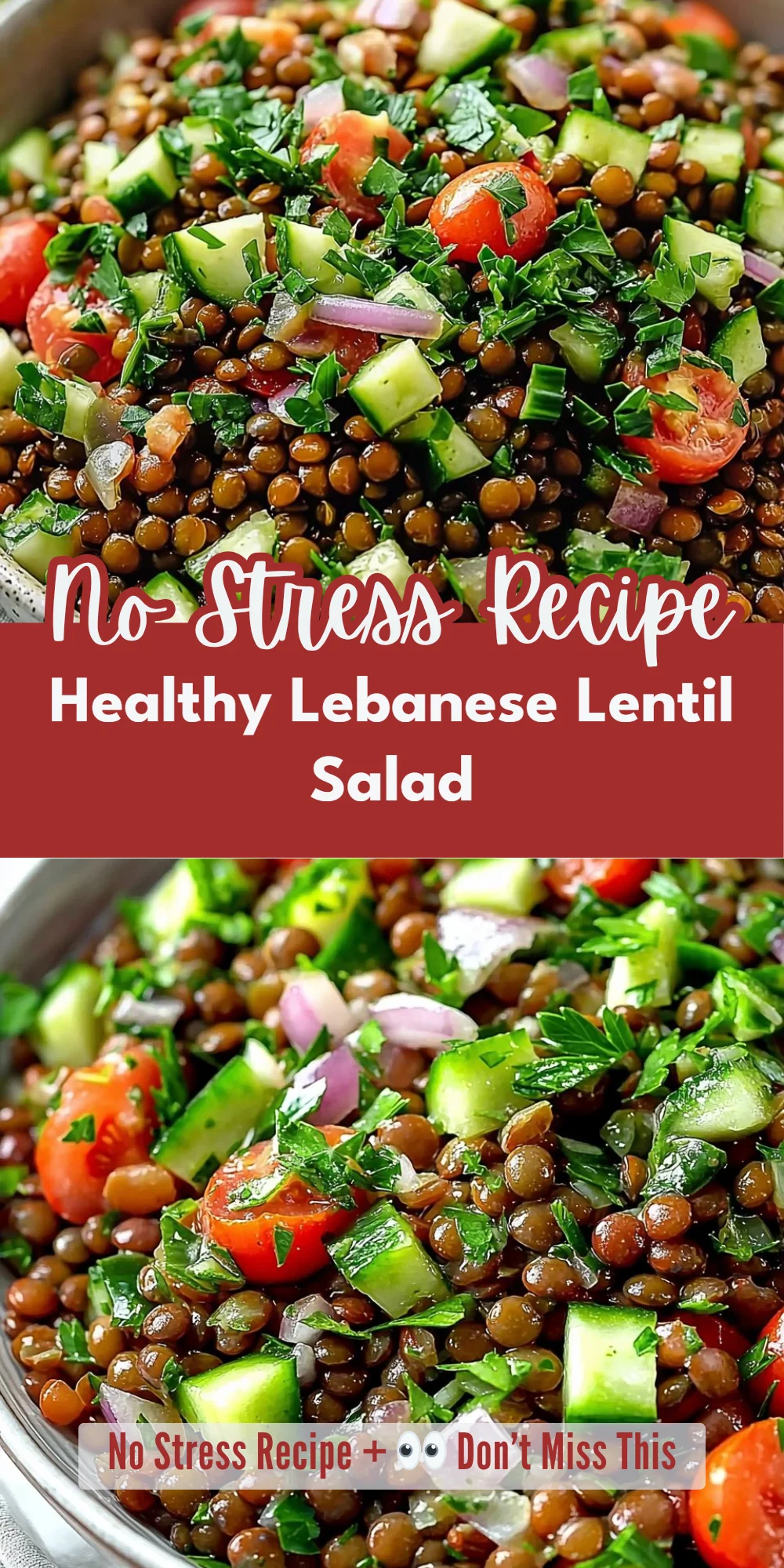 Healthy Lebanese Lentil Salad