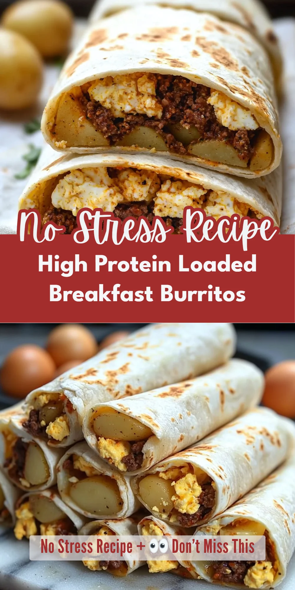 High Protein Loaded Breakfast Burritos