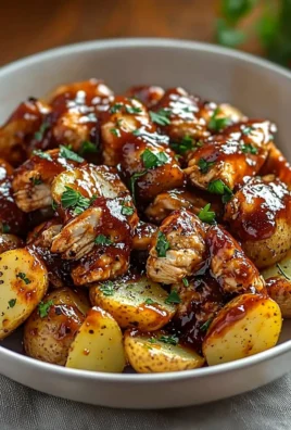 Delicious Honey BBQ Chicken served with savory potatoes