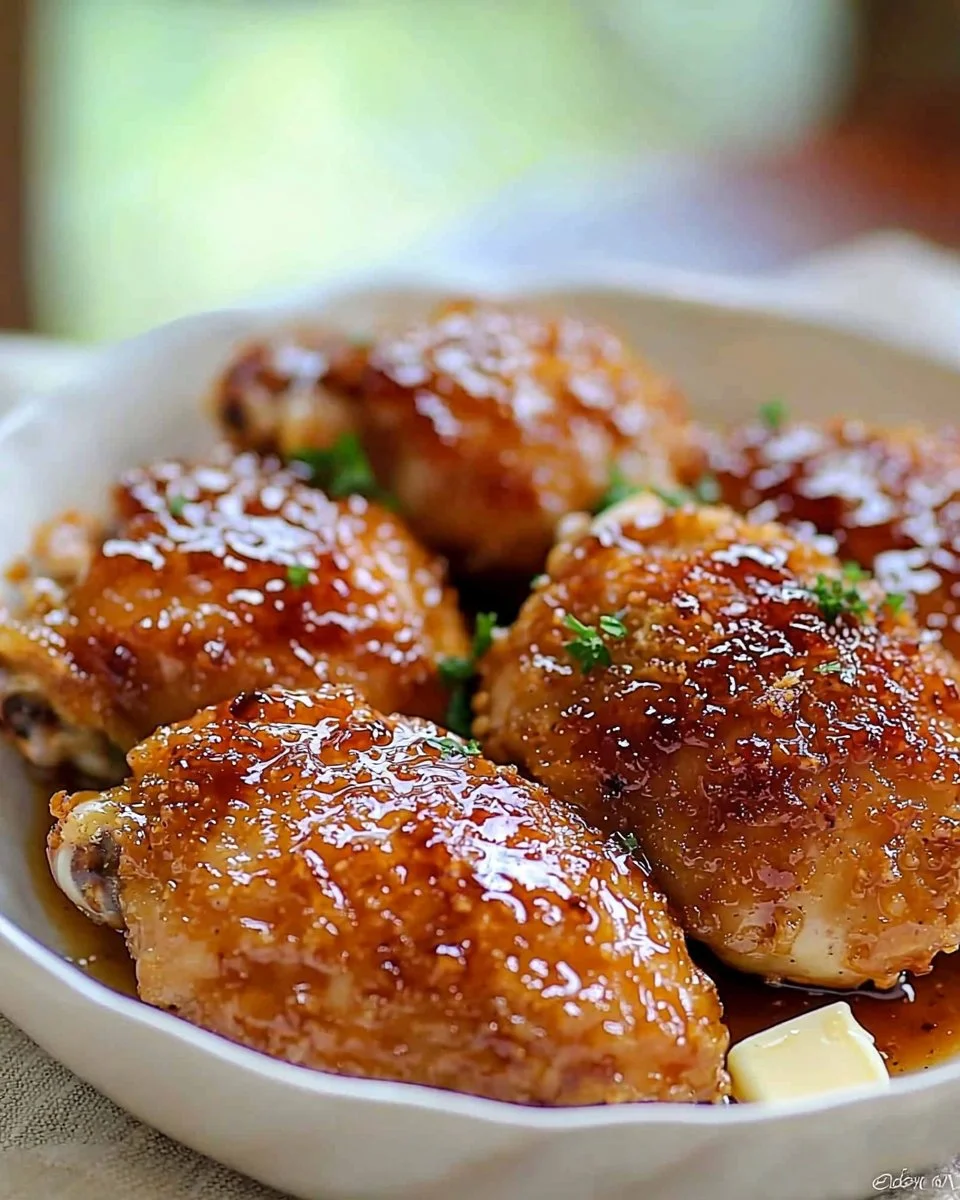 Delicious honey garlic crispy chicken served on a plate