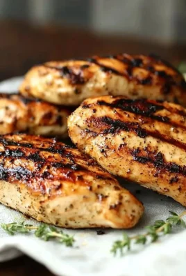 Grilled chicken breasts perfectly cooked on a barbecue grill