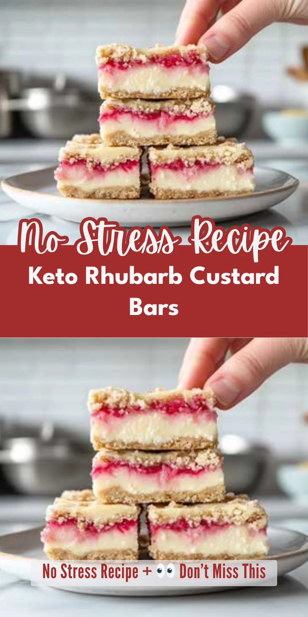 Keto Rhubarb Custard Bars