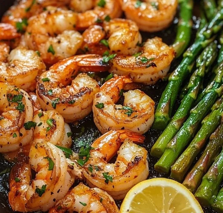 Lemon Garlic Shrimp and Asparagus