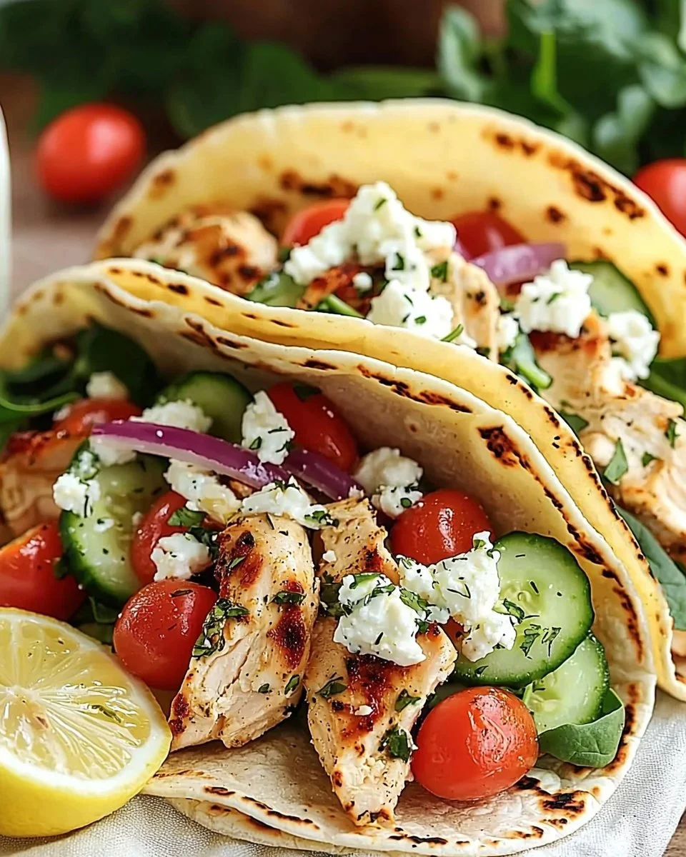 Delicious Mediterranean Chicken Tacos with fresh ingredients