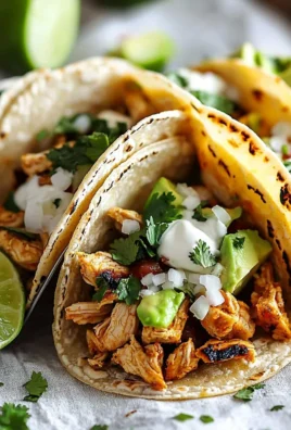 Delicious Mexican chicken street tacos served with fresh toppings
