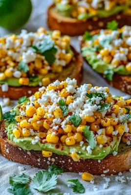 Mexican Street Corn Avocado Toast topped with fresh cilantro and lime