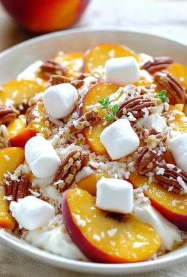 Delicious Millionaire Peach Salad with fresh peaches and greens