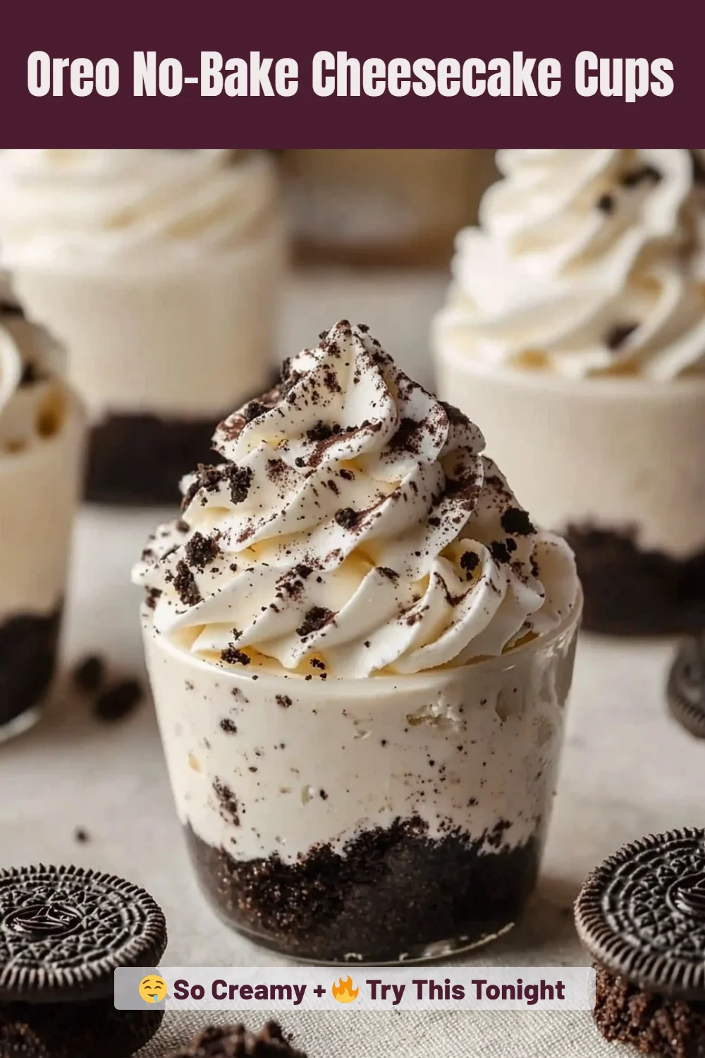 Oreo No-Bake Cheesecake Cups