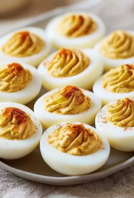 Delicious Paula Deen deviled eggs plated for a gathering