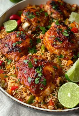 Delicious PERI PERI chicken served with rice on a white plate
