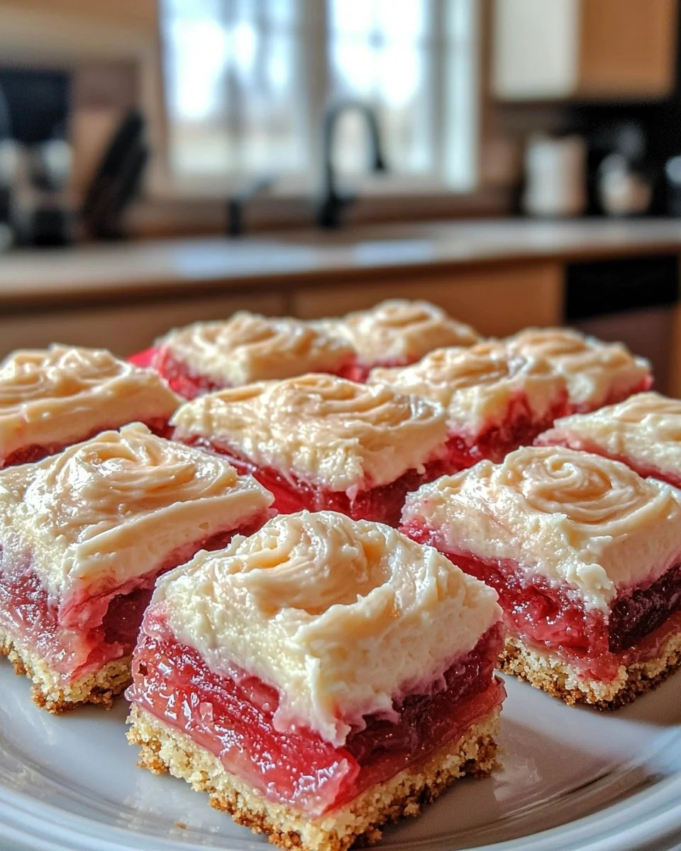 Rhubarb Bars with Cream Cheese