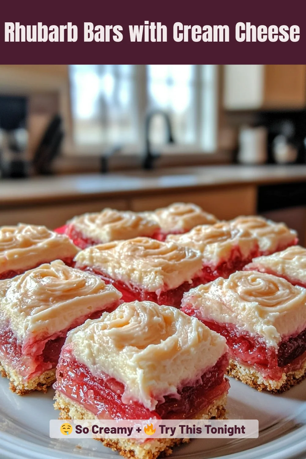 Rhubarb Bars with Cream Cheese
