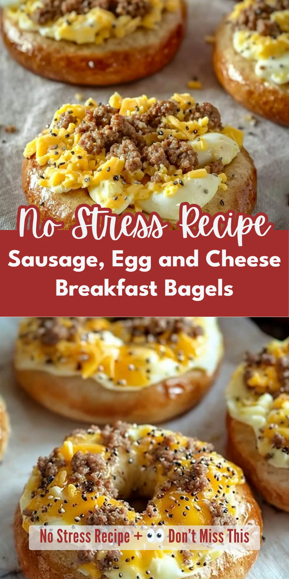 Sausage, Egg and Cheese Breakfast Bagels