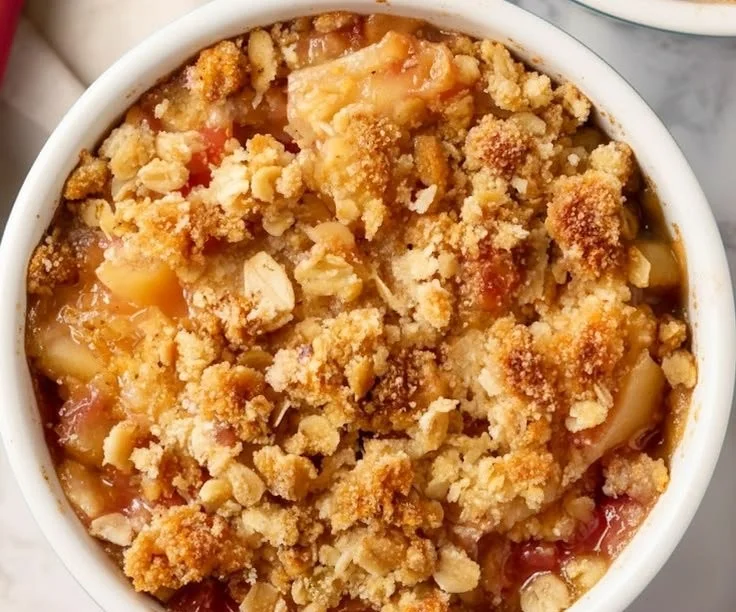 Simple Rhubarb Crisp for Two