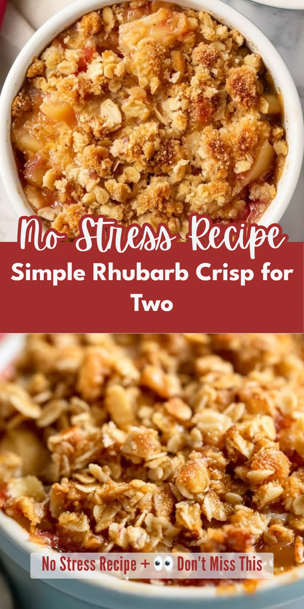 Simple Rhubarb Crisp for Two