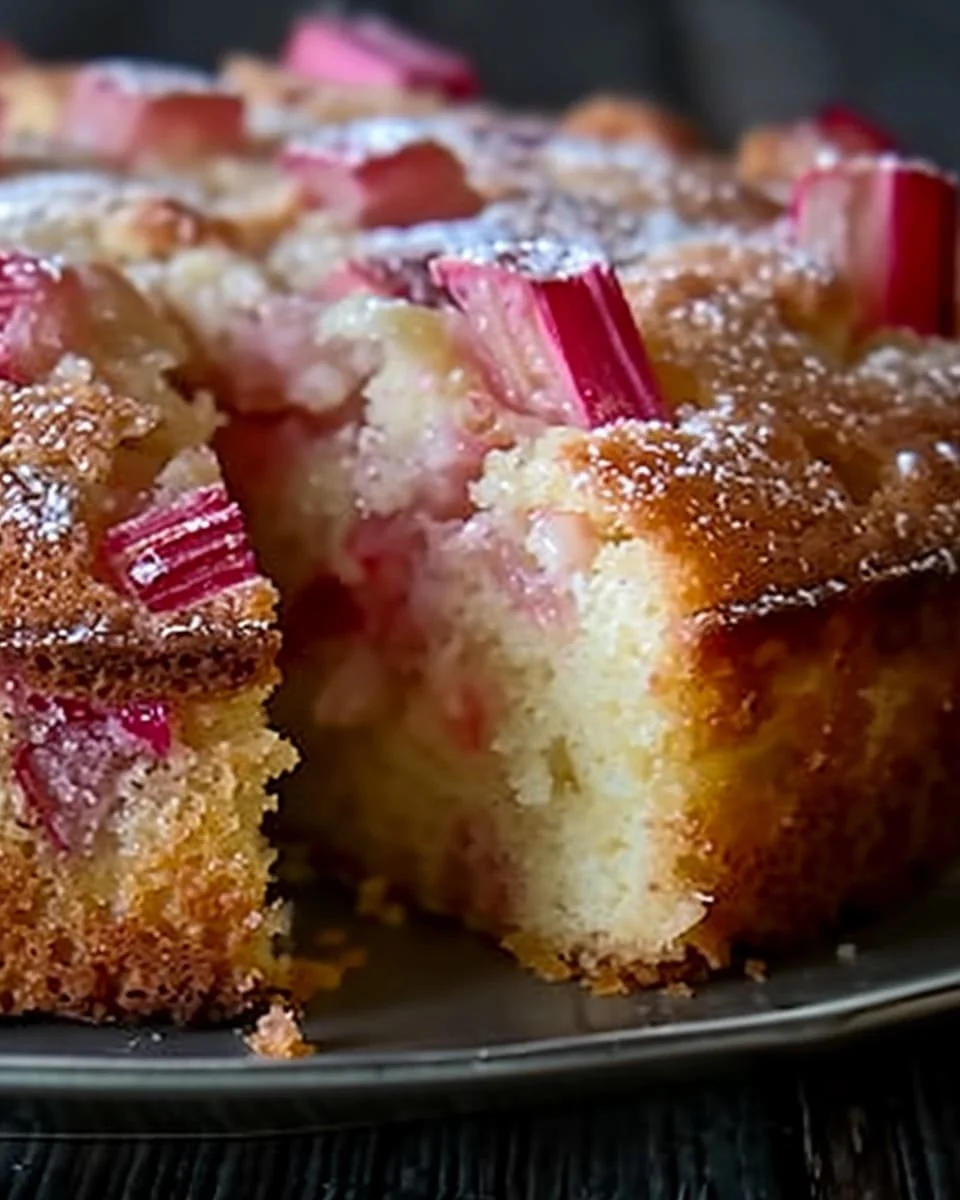 Sour Cream Rhubarb Coffee Cake
