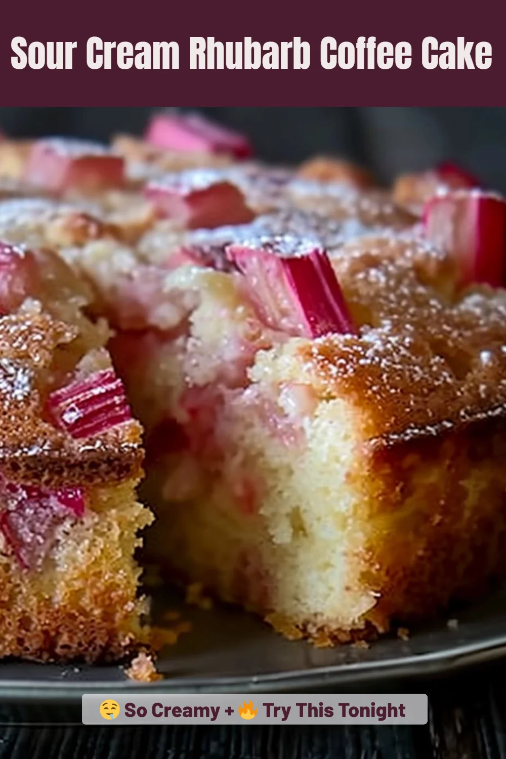 Sour Cream Rhubarb Coffee Cake