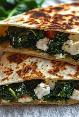 Mouthwatering Spinach and Feta Quesadillas served on a plate