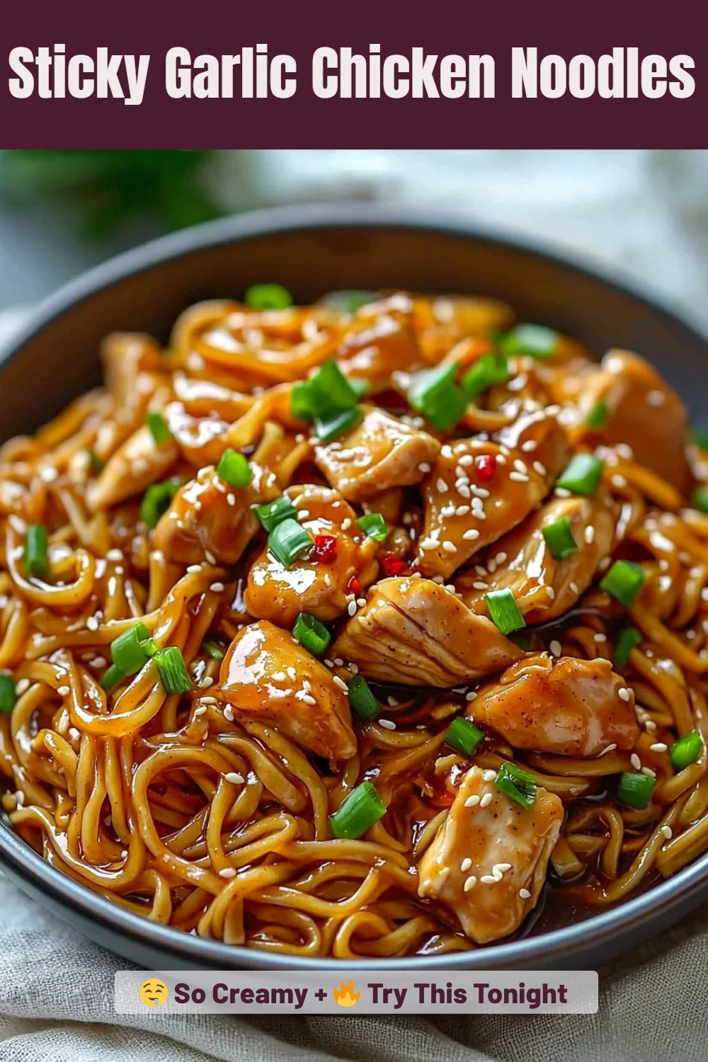 Sticky Garlic Chicken Noodles