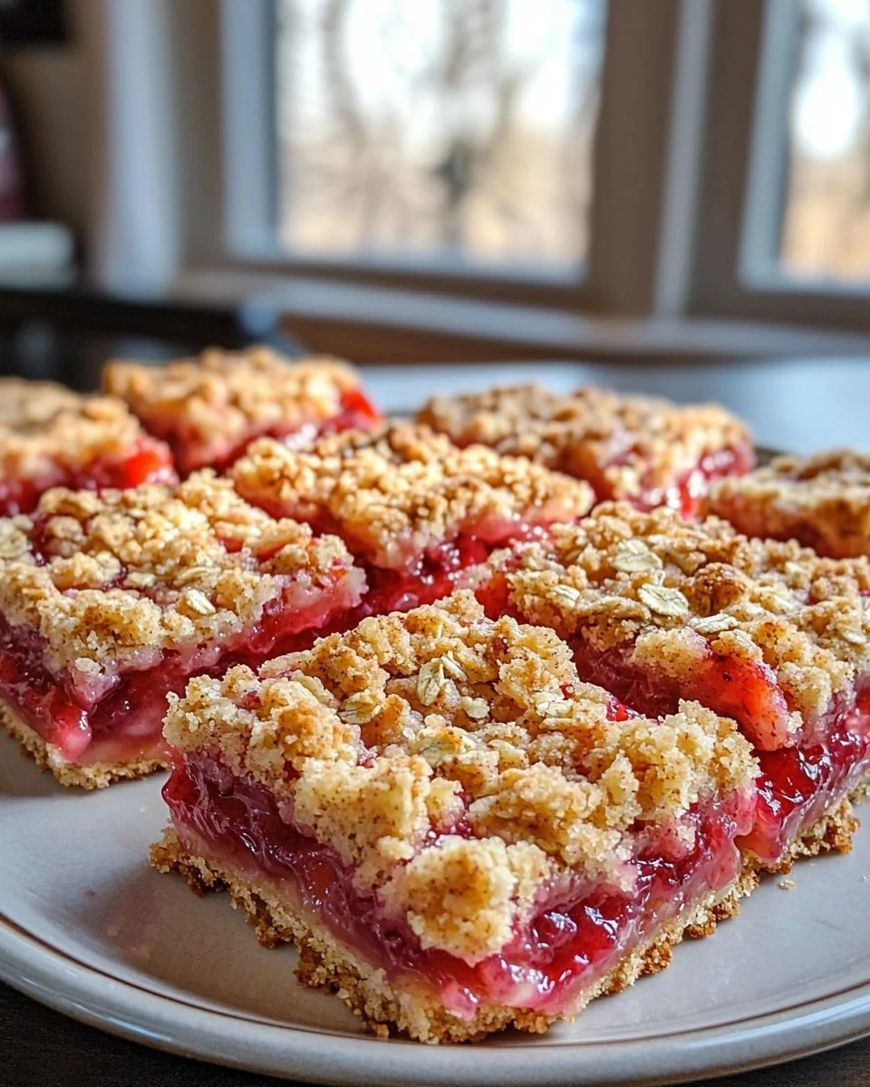 Strawberry Rhubarb Crumb Bars Recipe
