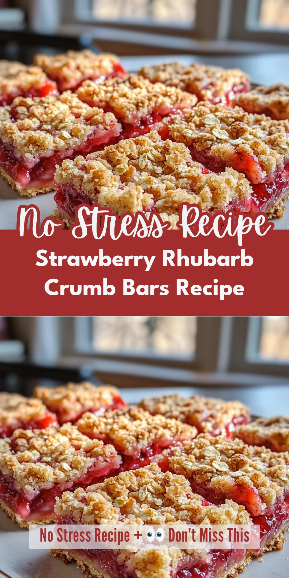 Strawberry Rhubarb Crumb Bars Recipe