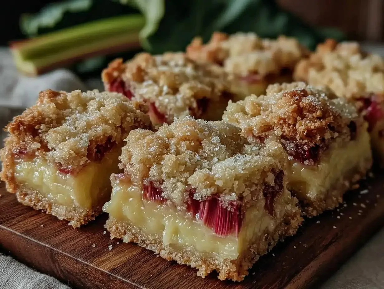 Tangy Rhubarb Custard Bars