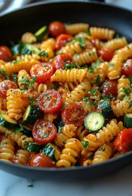Delicious Tomato Zucchini Pasta with fresh ingredients served in a bowl