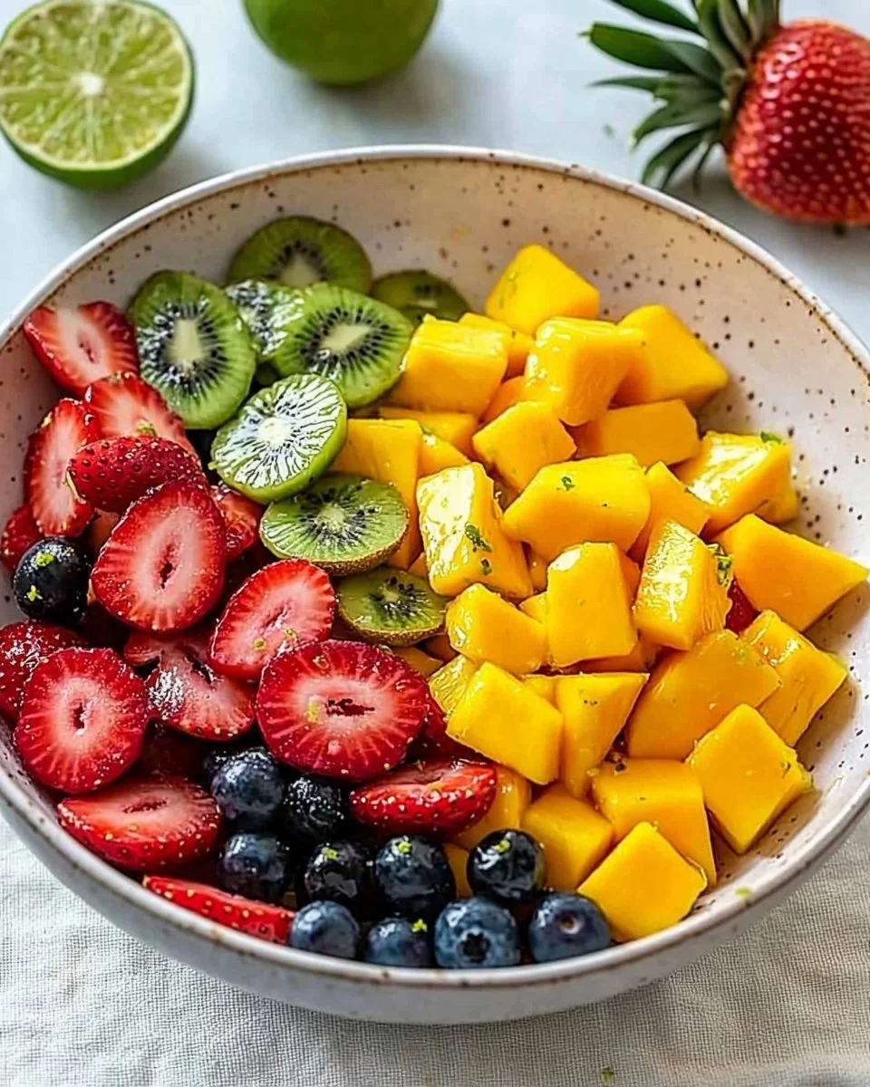 Tropical Fruit Salad with Honey-Lime Dressing