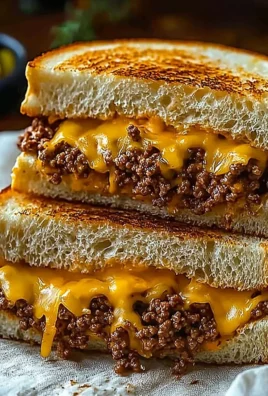 Delicious Ultimate Cheesy Ground Beef Melt topped with melted cheese