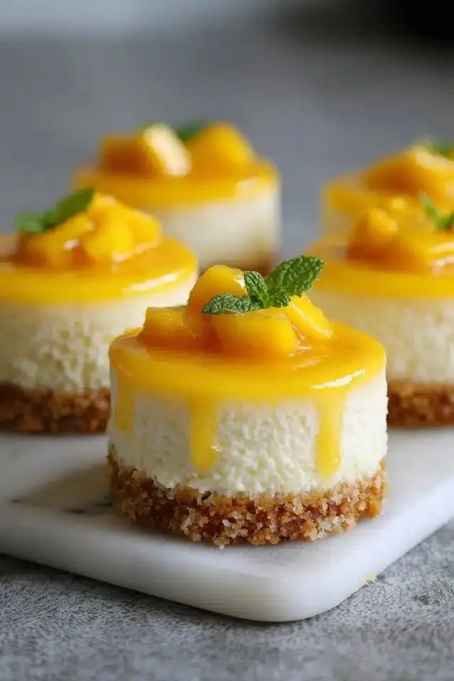 Easy Mini Mango Cheesecakes