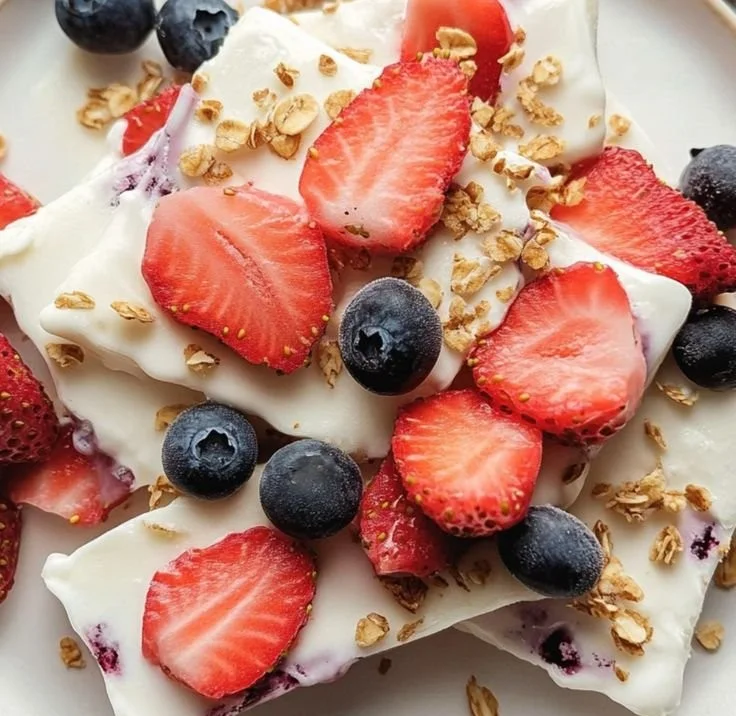 Frozen Yogurt Bark with Berries