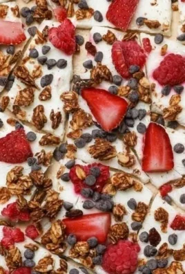 Delicious Greek Yogurt Bark topped with fresh fruits and nuts