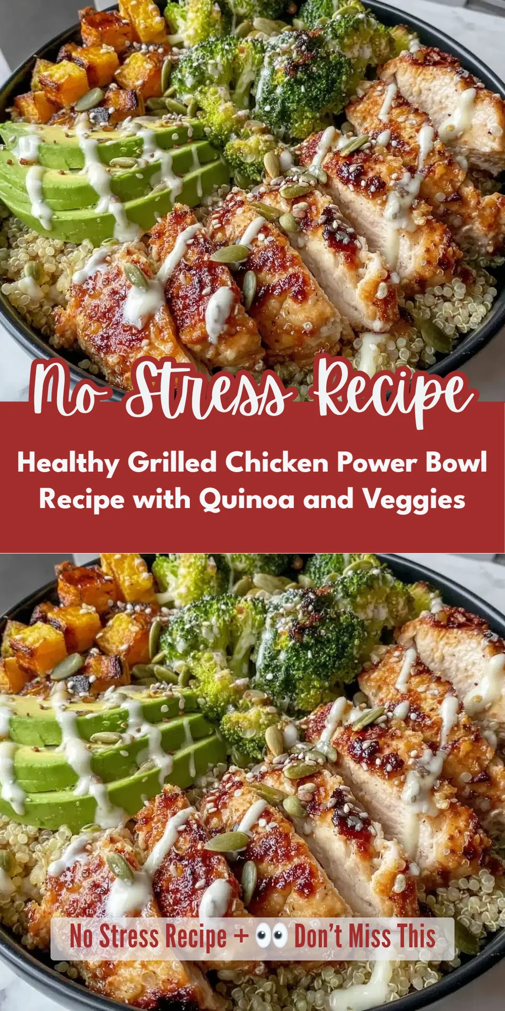 Healthy Grilled Chicken Power Bowl Recipe with Quinoa and Veggies