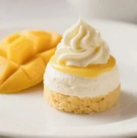 Delicious light and creamy mango mousse in a dessert bowl