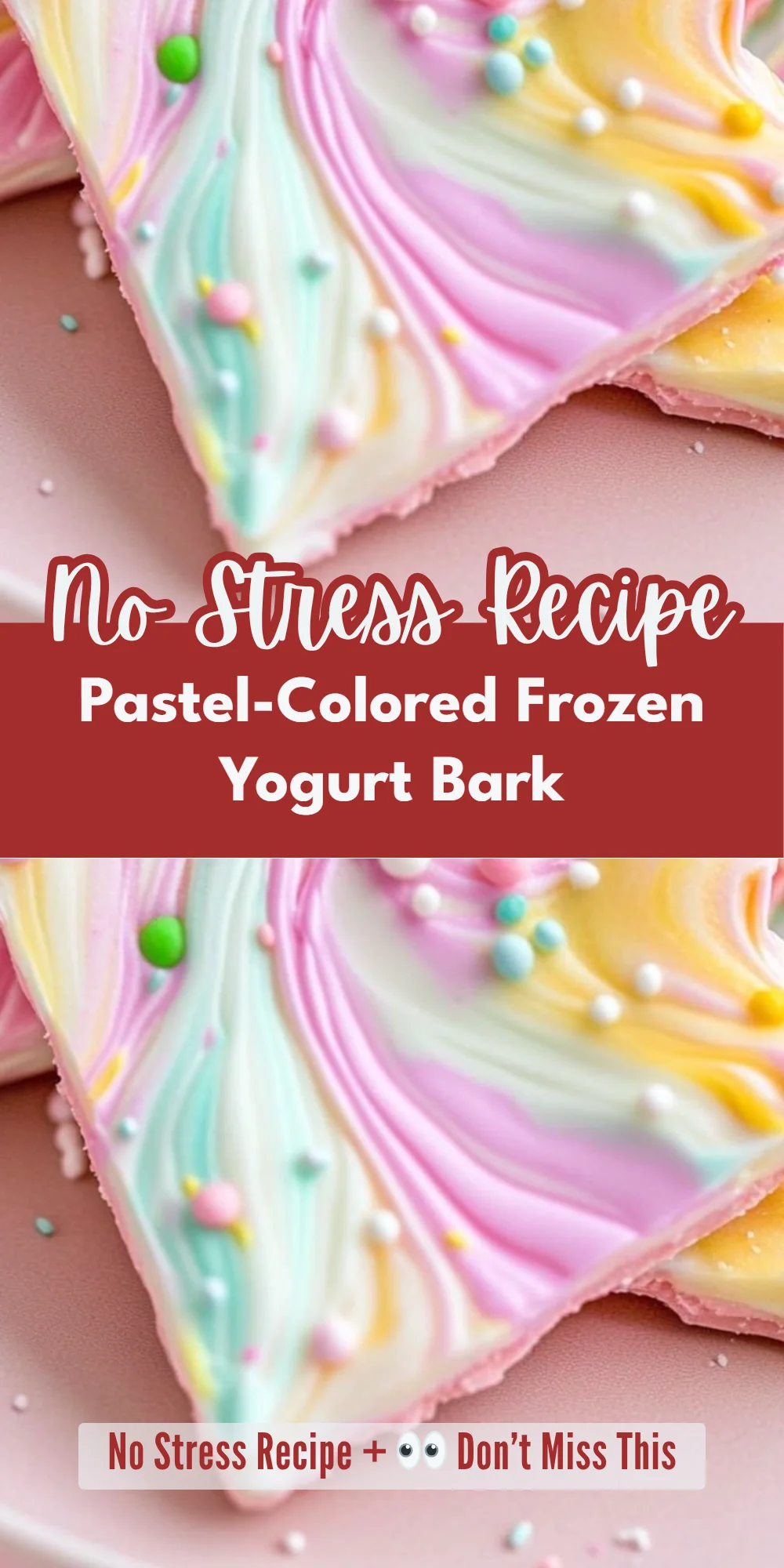Pastel-Colored Frozen Yogurt Bark