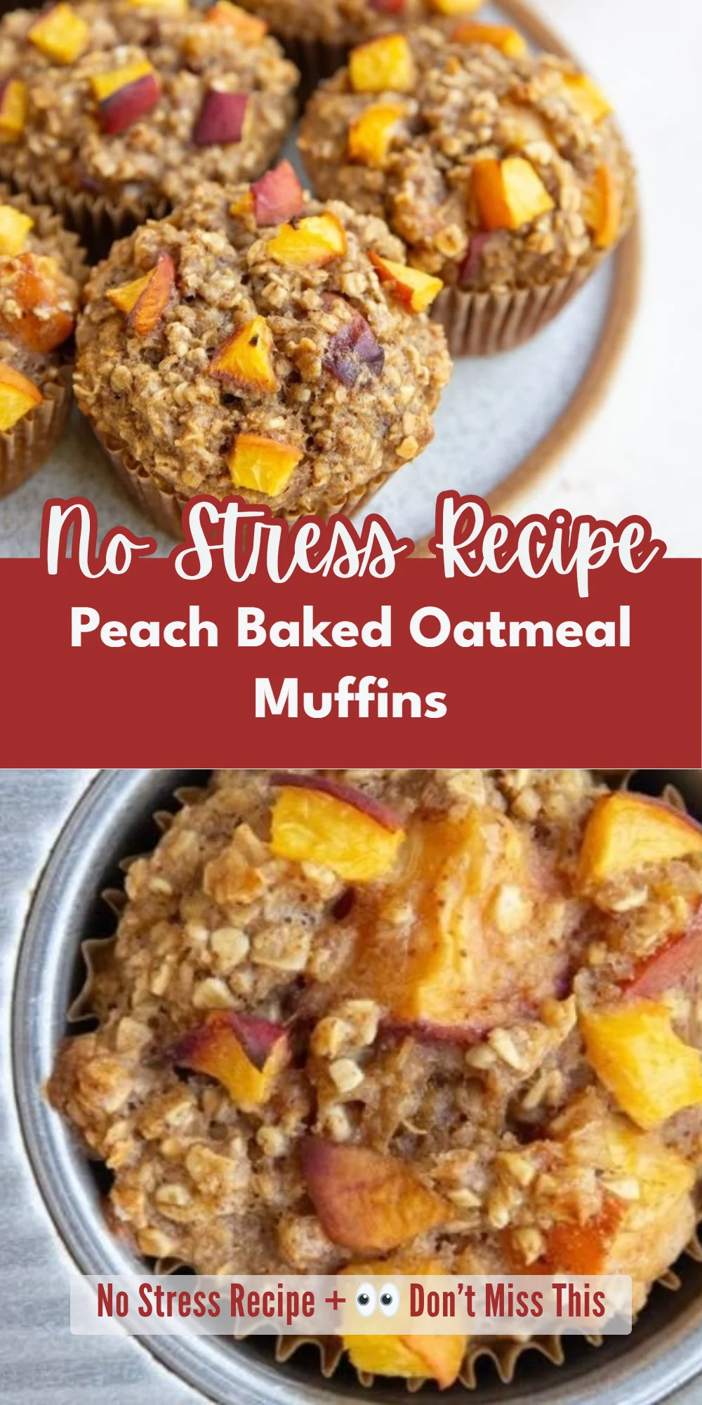 Peach Baked Oatmeal Muffins